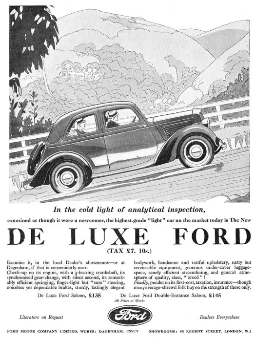 Framed Print : De Luxe Ford Saloon Car Framed Print : De Luxe Ford Saloon Car
