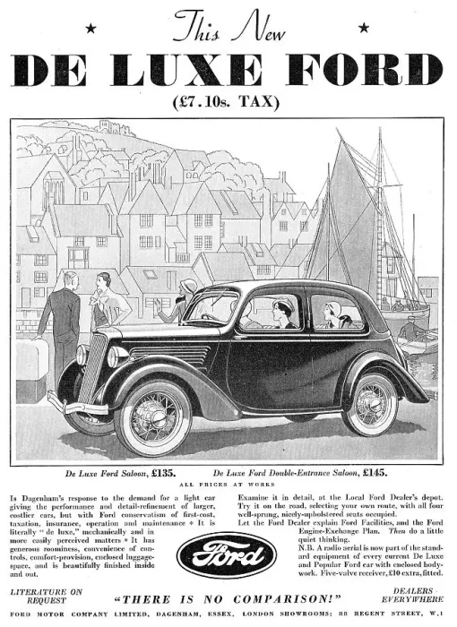 Framed Print : De Luxe Ford Saloon Light Car : lb135.00 Ex Works Framed Print : De Luxe Ford Saloon Light Car : lb135.00 Ex Works