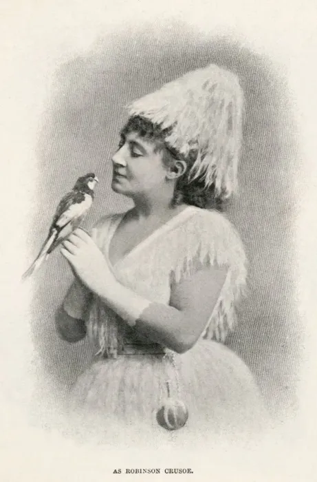 Framed Print : Lydia Thompson in the role of Robinson Crusoe. Date: 1899 Framed Print : Lydia Thompson in the role of Robinson Crusoe. Date: 1899
