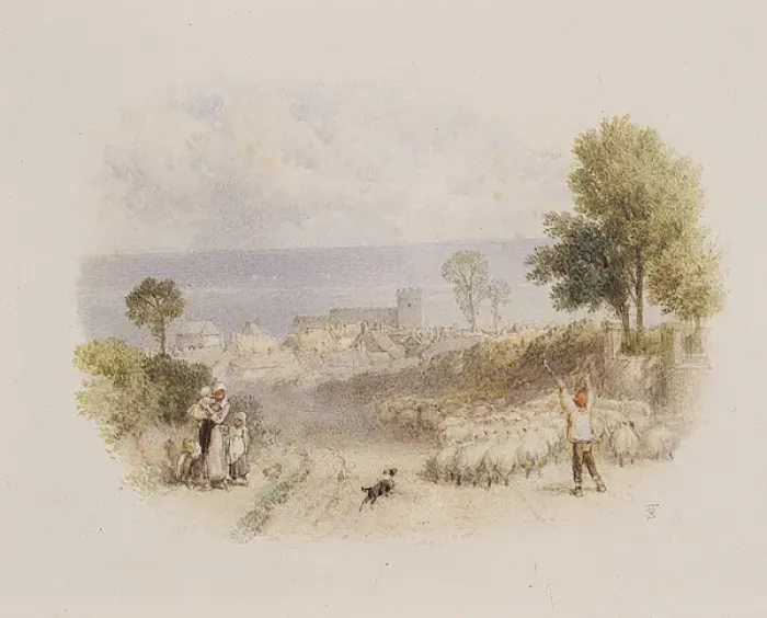 Framed Print : Lyme Regis from the Charmouth Road vignette Framed Print : Lyme Regis from the Charmouth Road vignette