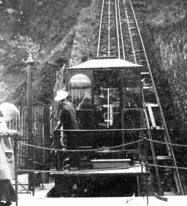 Framed Print : Lynton and Lynmouth Cliff Railway - Victorian period Framed Print : Lynton and Lynmouth Cliff Railway - Victorian period