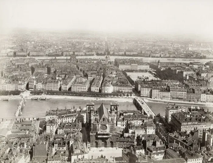 Framed Print : Lyon, France, taken from the spire of the Eglise de Fourviere Framed Print : Lyon, France, taken from the spire of the Eglise de Fourviere