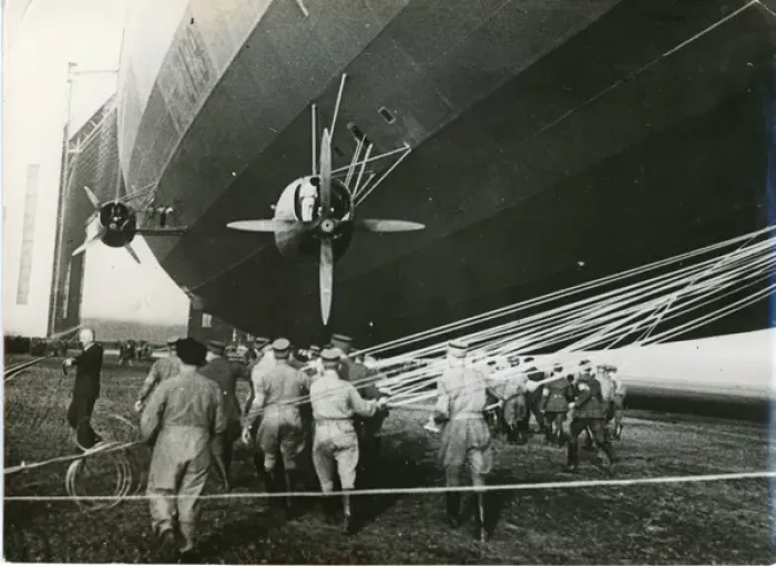 Framed Print : LZ 129 Hindenburg at Frankfurt, on 14 May 1936 after its? Framed Print : LZ 129 Hindenburg at Frankfurt, on 14 May 1936 after its?