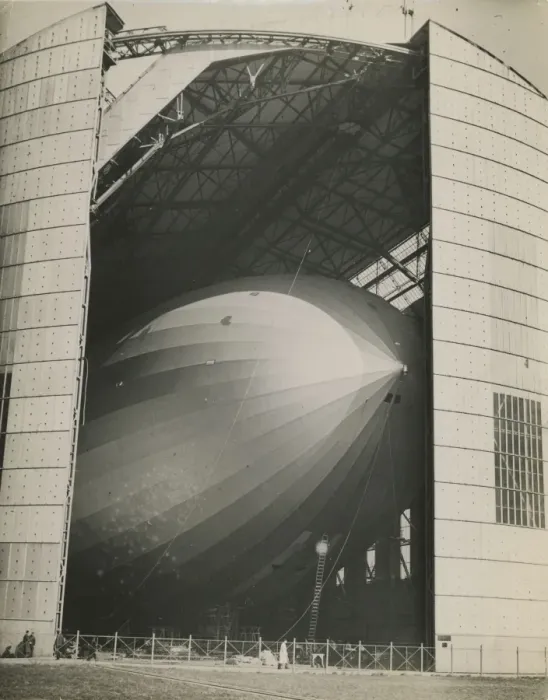 Framed Print : The LZ129 Hindenburg in its hangar at Friedrichshafen on? Framed Print : The LZ129 Hindenburg in its hangar at Friedrichshafen on?