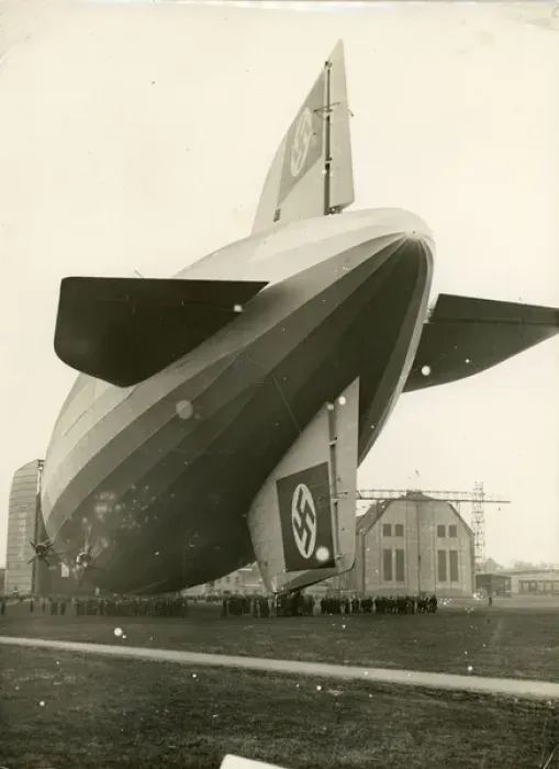 Framed Print : The LZ129 Hindenburg outside its hangar at Friedrichshaf? Framed Print : The LZ129 Hindenburg outside its hangar at Friedrichshaf?