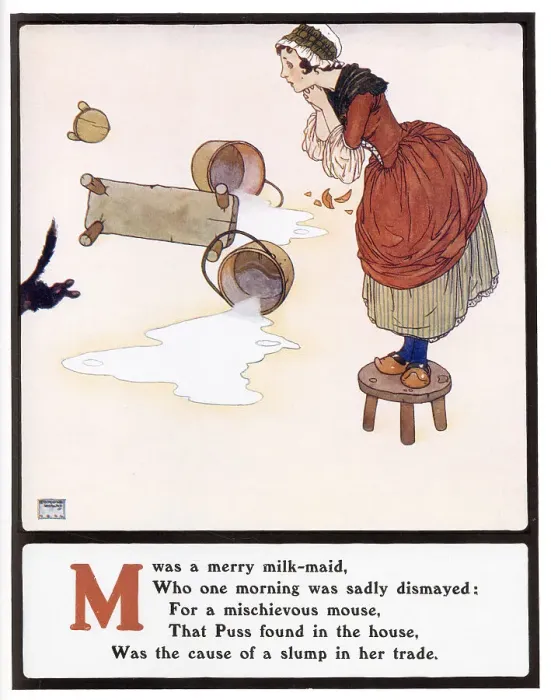 Framed Print : M was a merry milk-maid Framed Print : M was a merry milk-maid