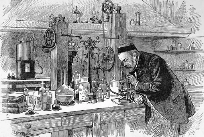 Framed Print : M. Pasteur in his laboratory in Paris Framed Print : M. Pasteur in his laboratory in Paris