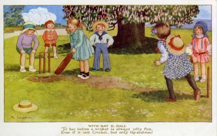 Framed Print : M Sowerby. With bat & ball Framed Print : M Sowerby. With bat & ball