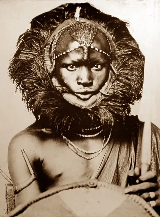 Framed Print : Maasai Warrior, Africa, Victorian period Framed Print : Maasai Warrior, Africa, Victorian period