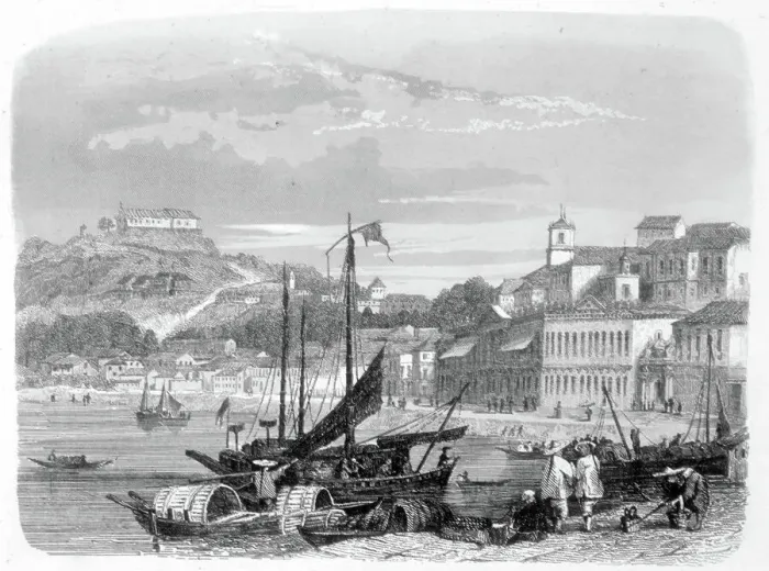 Framed Print : Macao: the Pria Grande (harbour) Date: 1846 Framed Print : Macao: the Pria Grande (harbour) Date: 1846