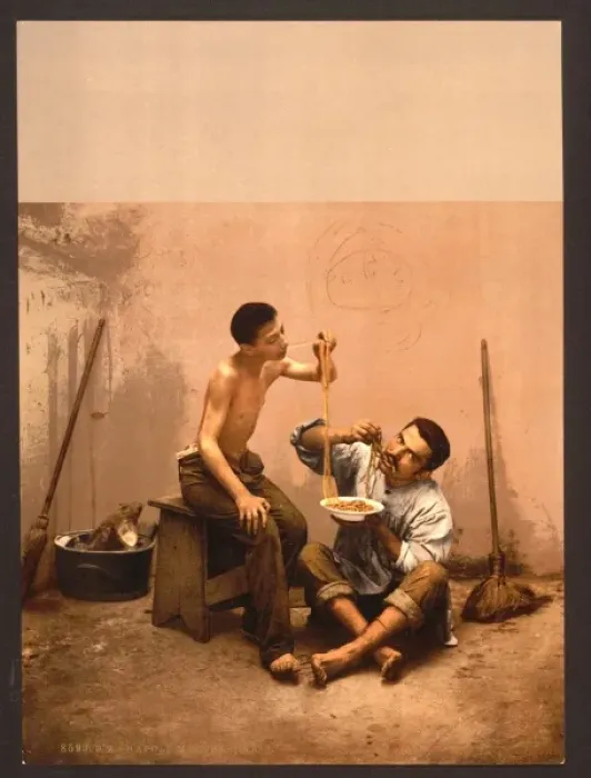 Framed Print : Macaroni seller, Naples, Italy Framed Print : Macaroni seller, Naples, Italy