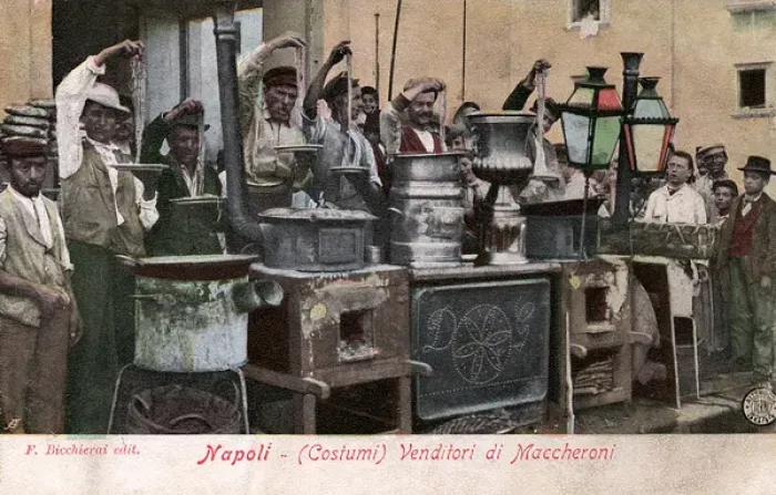 Framed Print : Macaroni Sellers - Napoli, Italy Framed Print : Macaroni Sellers - Napoli, Italy