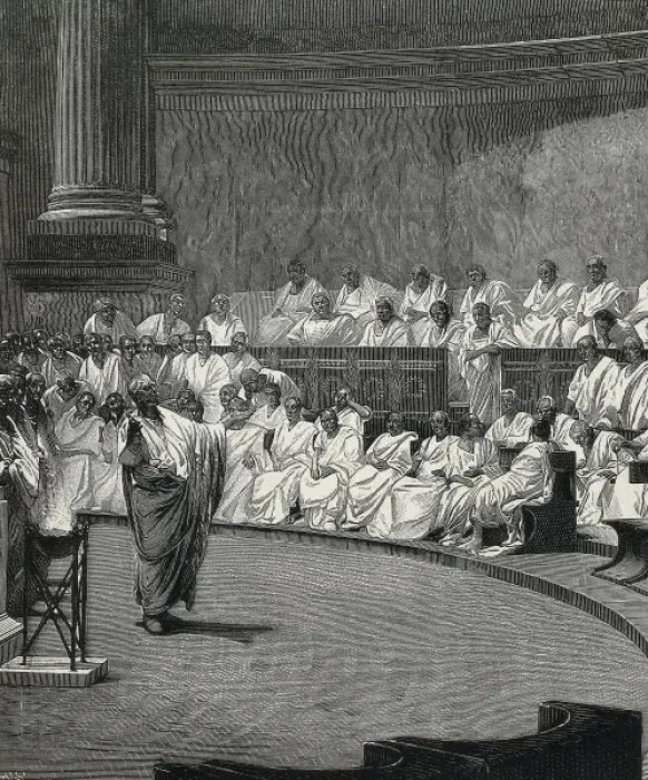 Framed Print : MACCARI, Cesare (1840-1919). Cicero Denouncing Framed Print : MACCARI, Cesare (1840-1919). Cicero Denouncing