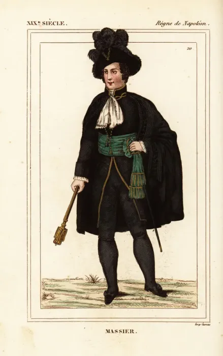 Framed Print : Mace bearer or massier, Napoleonic era Framed Print : Mace bearer or massier, Napoleonic era