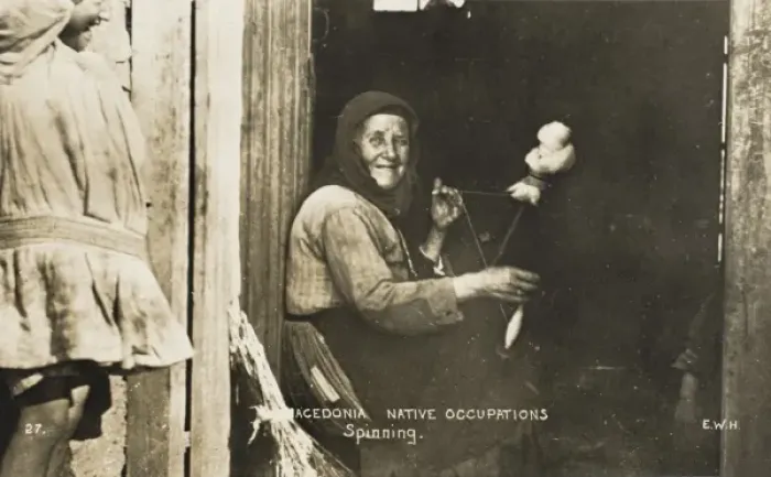 Framed Print : Macedonian Woman spinning Framed Print : Macedonian Woman spinning