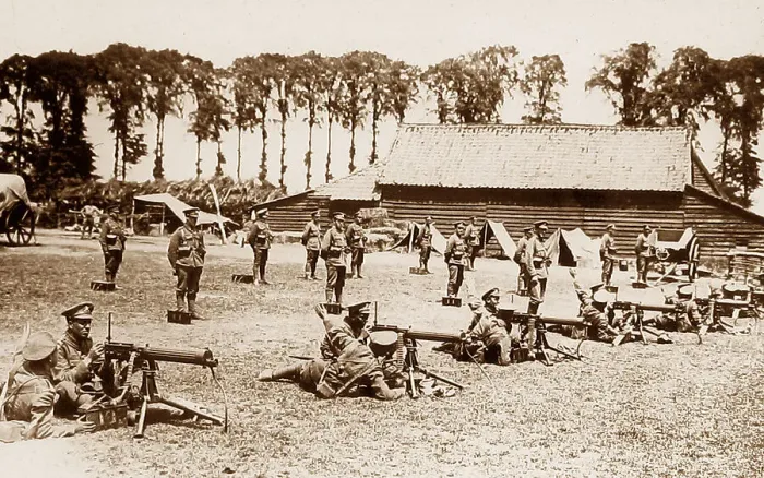 Framed Print : Machine Gun Corps training during WW1 Framed Print : Machine Gun Corps training during WW1