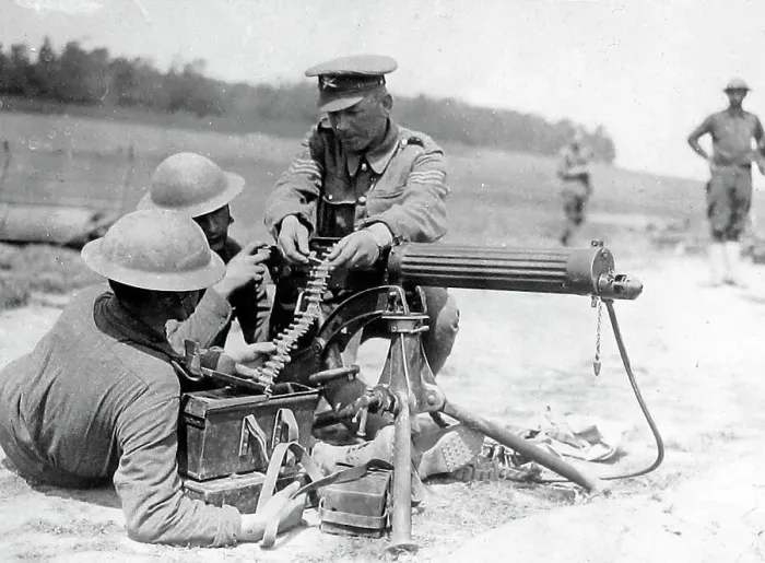 Framed Print : Machine Gun training during WW1 Framed Print : Machine Gun training during WW1
