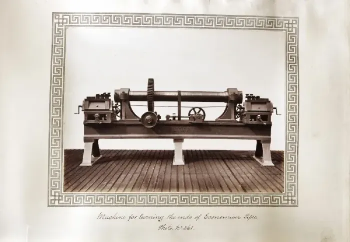 Framed Print : Machine for turning the ends of economiser pipes Framed Print : Machine for turning the ends of economiser pipes