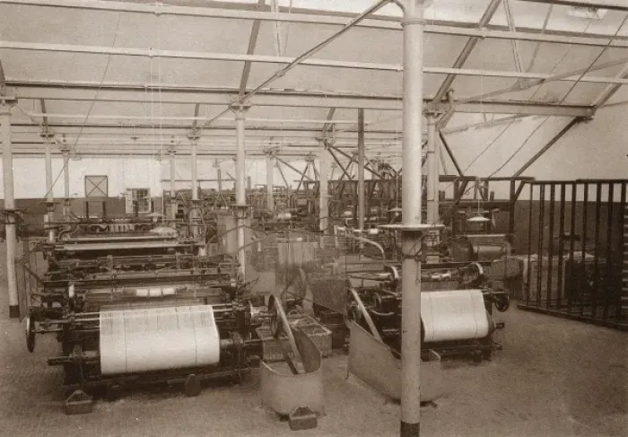 Framed Print : Machine Weaving at Merxplas Labour Colony, Belgium Framed Print : Machine Weaving at Merxplas Labour Colony, Belgium