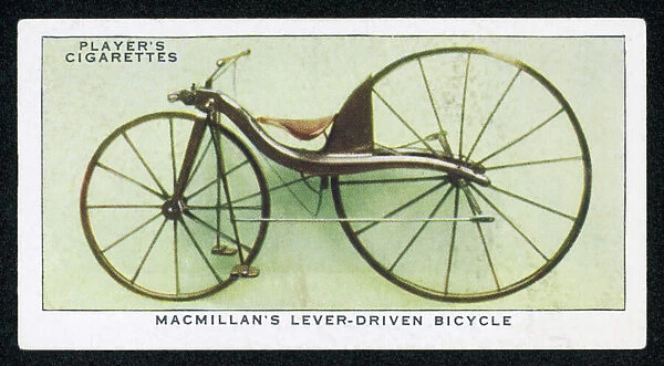 Macmillan Bicycle. Macmillan's lever-driven bicycle is the first to be