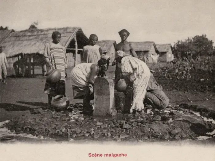 Framed Print : Madagascan women gathering water from a fountain Framed Print : Madagascan women gathering water from a fountain
