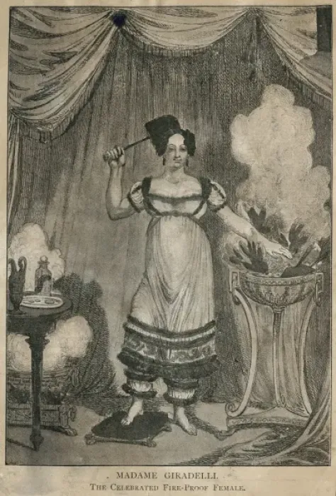 Framed Print : Madame Giradelli, The Celebrated Fire-Proof Femal Framed Print : Madame Giradelli, The Celebrated Fire-Proof Femal
