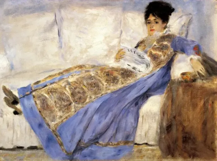 Framed Print : Madame Monet lying on a Sofa Framed Print : Madame Monet lying on a Sofa
