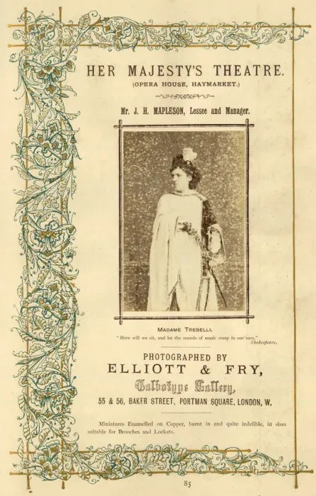 Framed Print : Madame Trebelli, Her Majestys Theatre, London Framed Print : Madame Trebelli, Her Majestys Theatre, London
