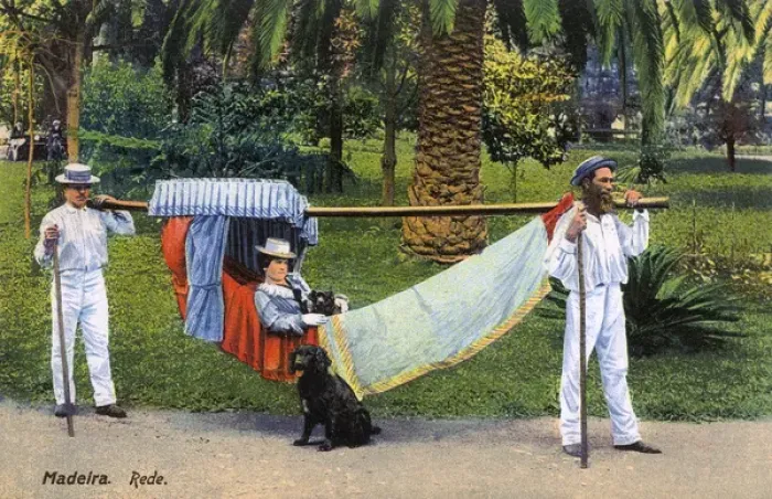 Framed Print : Madeira - Transporting Hammock Framed Print : Madeira - Transporting Hammock