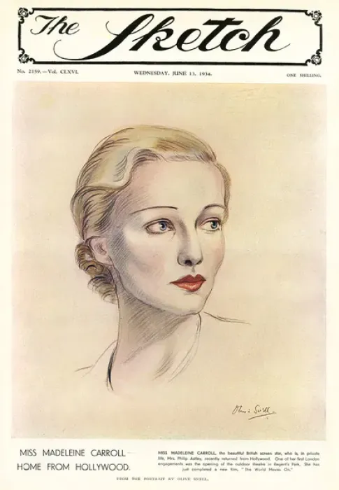 Framed Print : Madeleine Carroll by Olive Snell Framed Print : Madeleine Carroll by Olive Snell