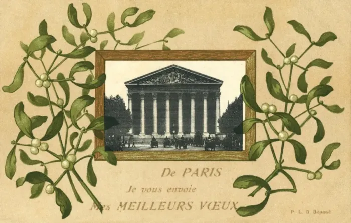 Framed Print : Madeleine, Paris, France - with Christmas Mistletoe Framed Print : Madeleine, Paris, France - with Christmas Mistletoe
