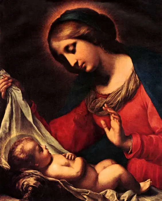 Framed Print : Madonna Tends To Child Framed Print : Madonna Tends To Child