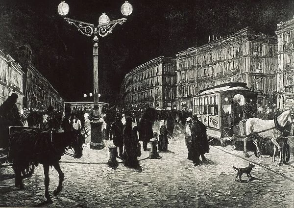Madrid (1878). The Puerta del Sol enlightened