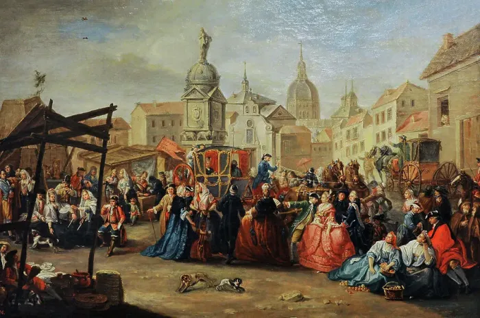 Framed Print : The Madrid Fair in la Cebada Square, 1770-1780 Framed Print : The Madrid Fair in la Cebada Square, 1770-1780