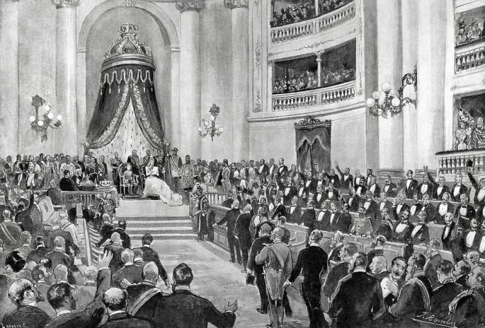 Framed Print : Madrid - Opening of the Parliament in the Senate Framed Print : Madrid - Opening of the Parliament in the Senate