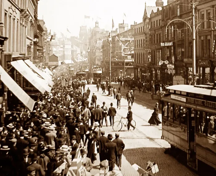 Framed Print : Mafeking Day, Lord Street, Liverpool Framed Print : Mafeking Day, Lord Street, Liverpool