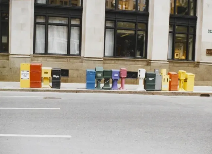Framed Print : Magazine Bins Boston Framed Print : Magazine Bins Boston