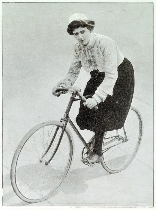Framed Print : Maggie Foster, female long distance cyclist. Date: 1902 Framed Print : Maggie Foster, female long distance cyclist. Date: 1902
