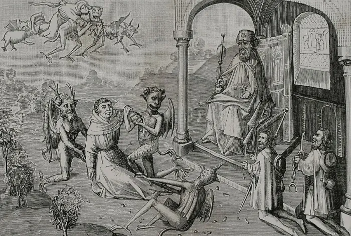 Framed Print : The Magician Hermogenes orders the devils, in Framed Print : The Magician Hermogenes orders the devils, in
