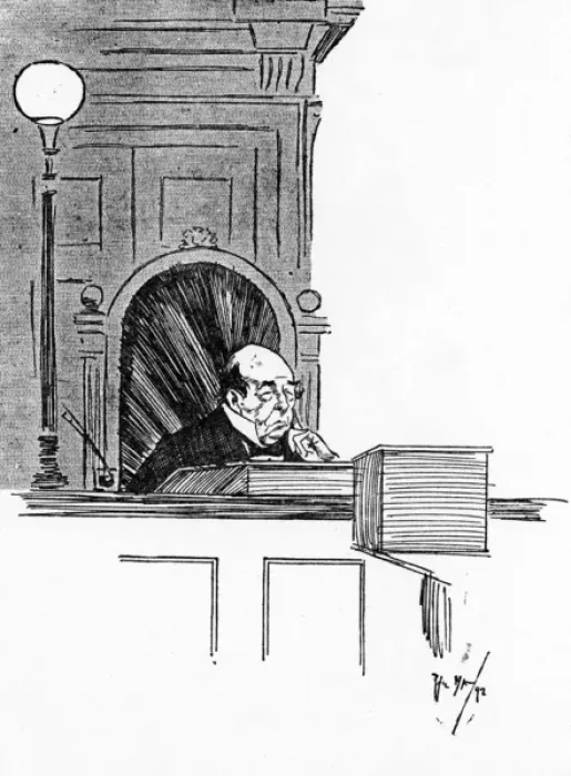 Framed Print : Magistrate at Bow Street Magistrates Court, London Framed Print : Magistrate at Bow Street Magistrates Court, London