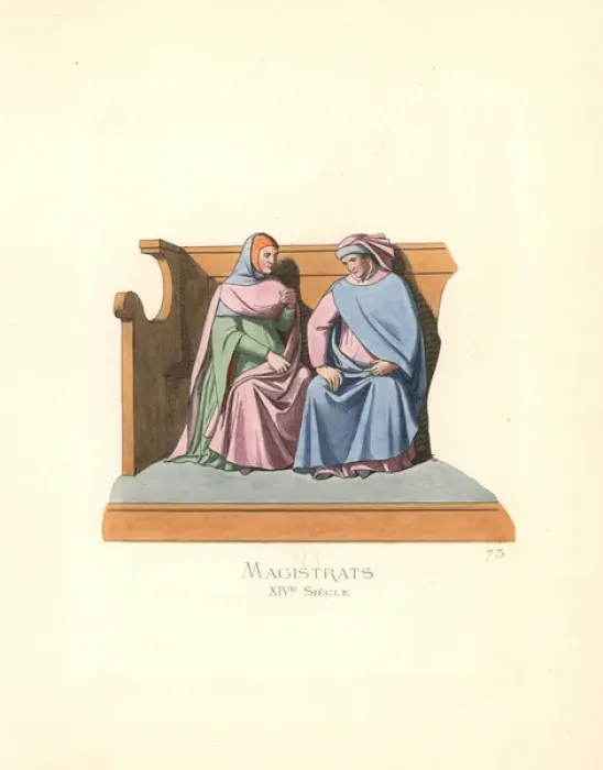 Framed Print : Magistrates of the court in Siena, Italy, 14th century Framed Print : Magistrates of the court in Siena, Italy, 14th century