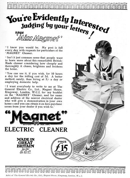 Magnet Electric Cleaner Advert, 1927