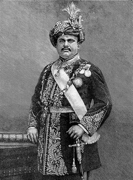 Maharajah Takhtsingjie, Maharajah of Bhownugar, 1893