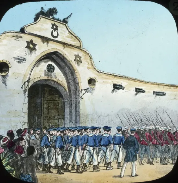 Framed Print : Mahdist War - Sudan Campaign - Blue Jackets at Suakim Framed Print : Mahdist War - Sudan Campaign - Blue Jackets at Suakim