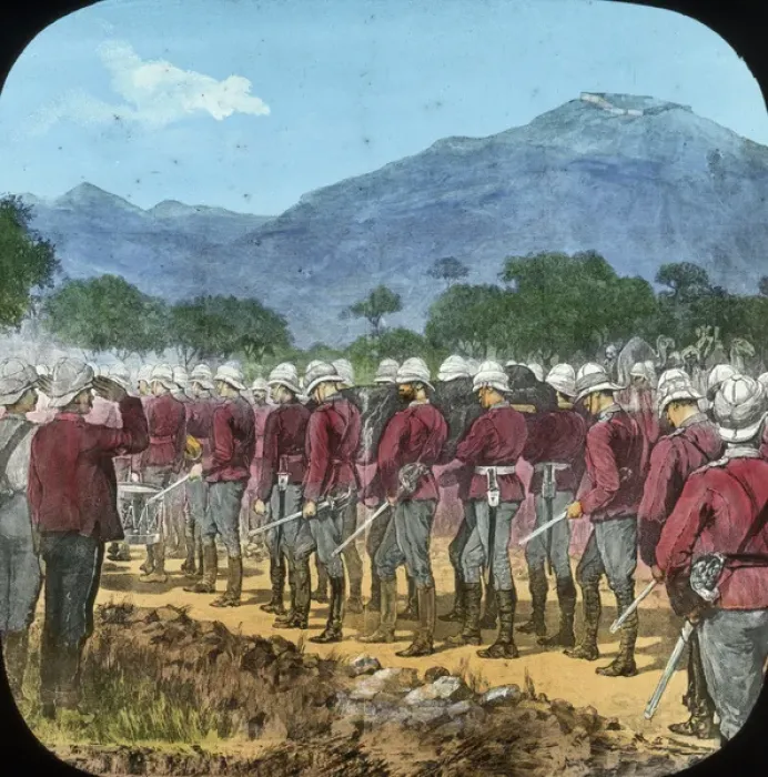 Framed Print : Mahdist War - Sudan Campaign - Funeral of Sir Herbert Stewar Framed Print : Mahdist War - Sudan Campaign - Funeral of Sir Herbert Stewar
