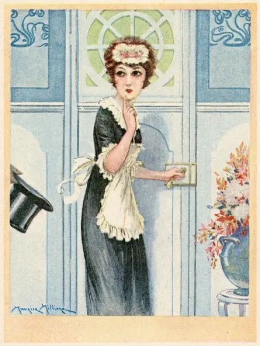 Framed Print : Maid Admitting Visitor Framed Print : Maid Admitting Visitor