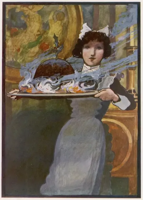 Framed Print : Maid Brings in Pudding Framed Print : Maid Brings in Pudding
