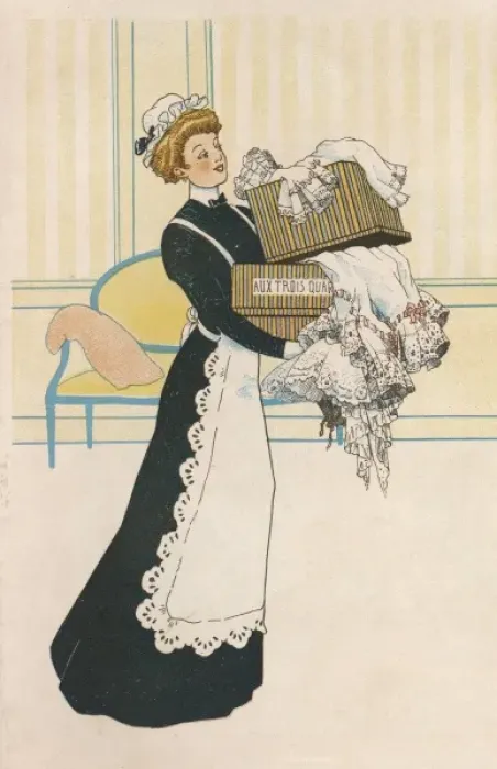 Framed Print : Maid Carries Clothes Framed Print : Maid Carries Clothes