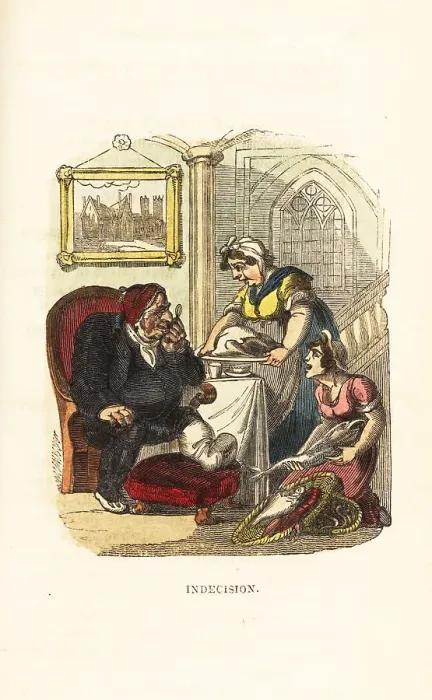 Framed Print : Maids offer the day's catch of fish and lobster to a gourmet Framed Print : Maids offer the day's catch of fish and lobster to a gourmet