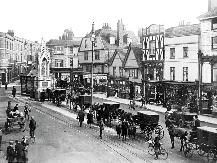 Framed Print : Maidstone High Street early 1900s Framed Print : Maidstone High Street early 1900s